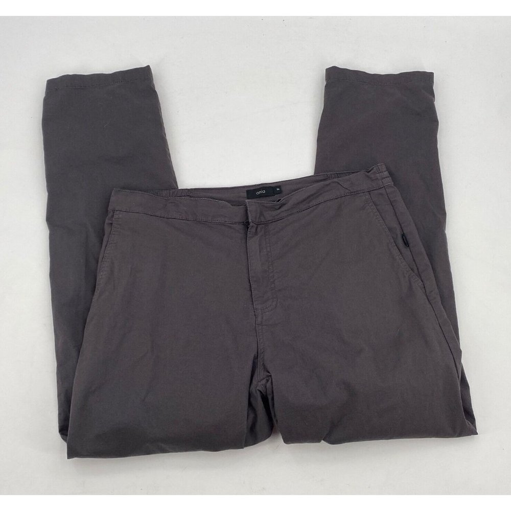 Onia Men's Pants Gray Twill Woven Stretch Drawstring Cotton Blend W36 L31